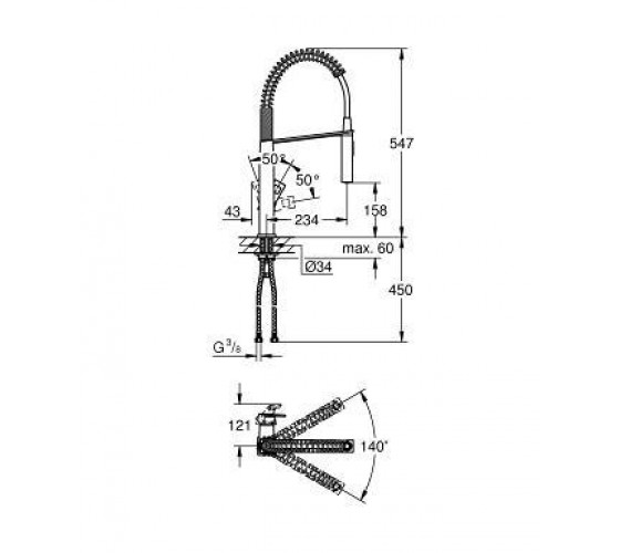 Змішувач для кухні Grohe Eurocube (31395DC0)
