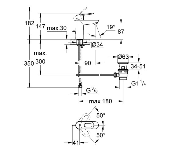 Змішувач для раковини Grohe BauLoop (23335000)