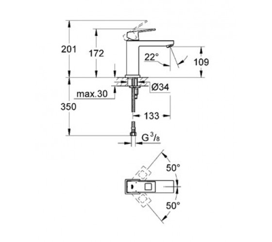 Змішувач для раковини Grohe Eurocube (23446000)