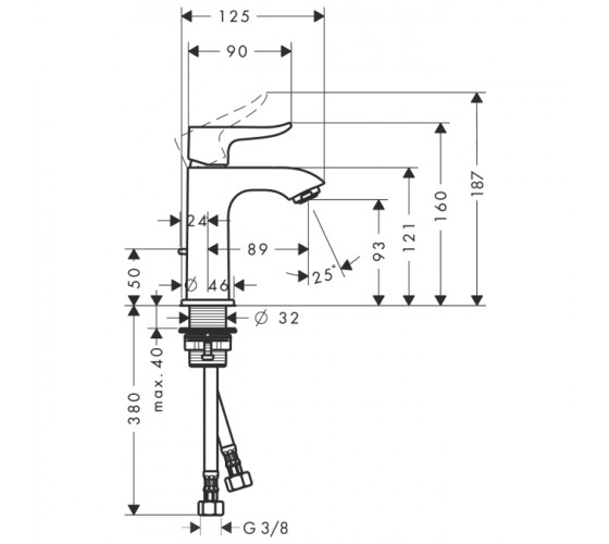 Смеситель для раковины Hansgrohe Metris (31088000)