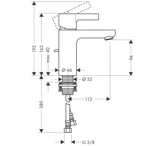 Смеситель для раковины Hansgrohe Metris S (31060000)