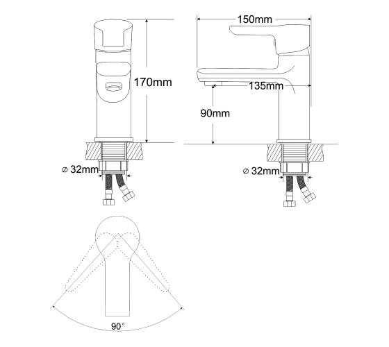 Змішувач для раковини RJ DUCT (RBZ079-1)