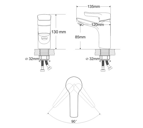 Смеситель для раковины RJ VELUM (RBZ082-1)