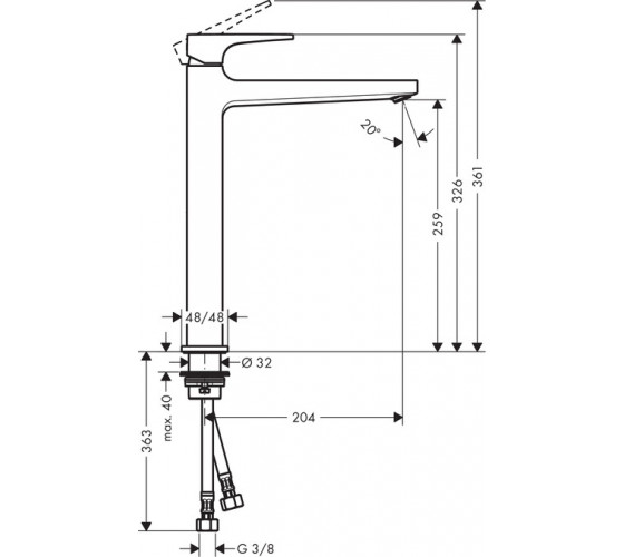 Смеситель для раковины Hansgrohe Metropol (74512000)