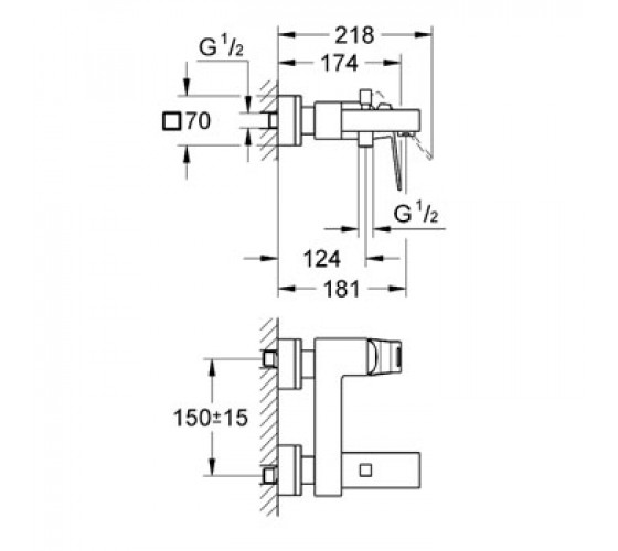 Змішувач для ванни Grohe Eurocube (23140000)