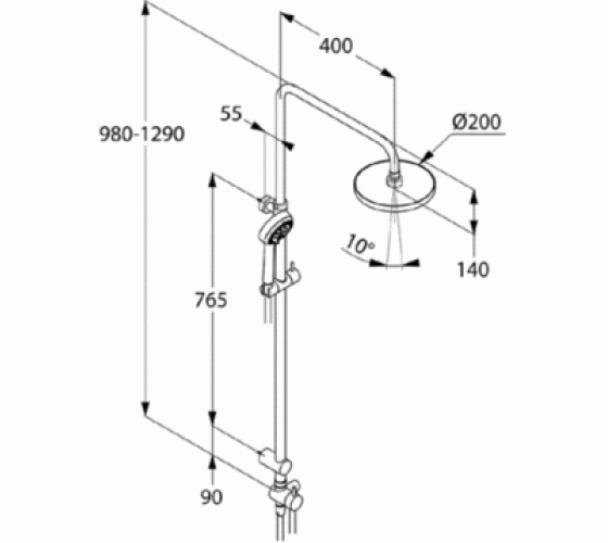 Душевая система без смесителя Kludi Logo Dual Shower System (680930500)