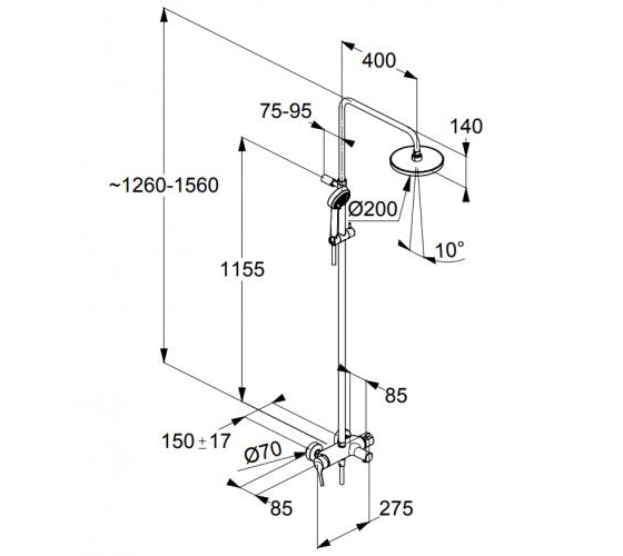Душевая система со смесителем Kludi Logo Basic  Dual Shower System (680830500)